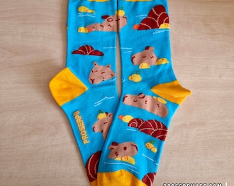 Capybara Socks ,, unisex socks ,, men&#39;s socks and women&#39;s socks and nonbinary&#39;s socks ,, Cute colorful animal socks