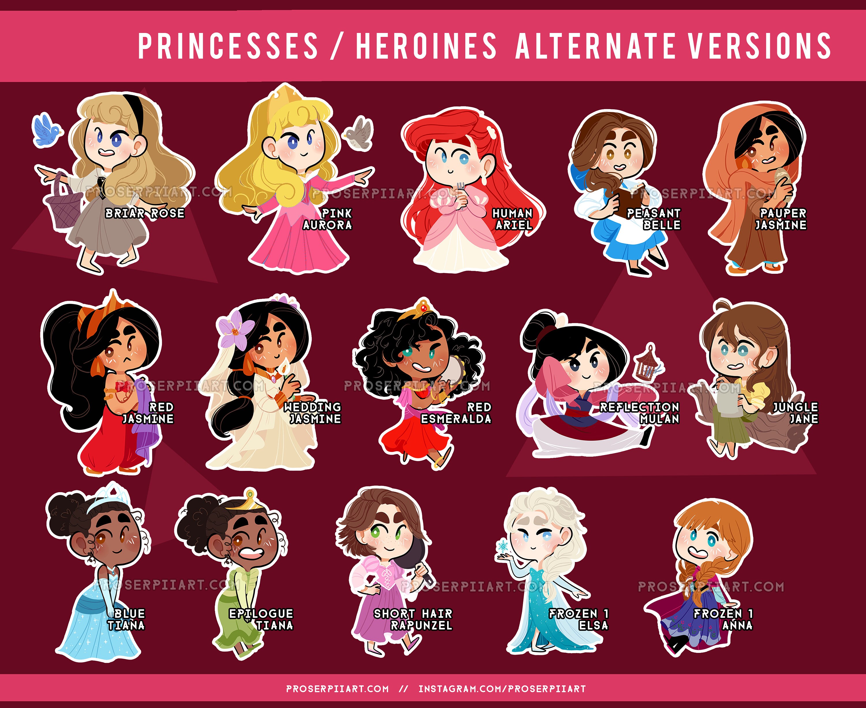 Princess Heroines Stickers Sticker Sheet Elsa Anna Etsy