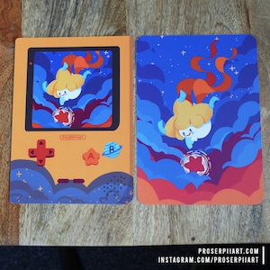 Jirachi Gameboy-Style A6 Postcard and A4 Print