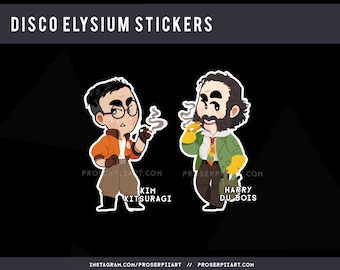 Naklejki Disco Elysium Kim Kitsuragi i Harry Du Bois!