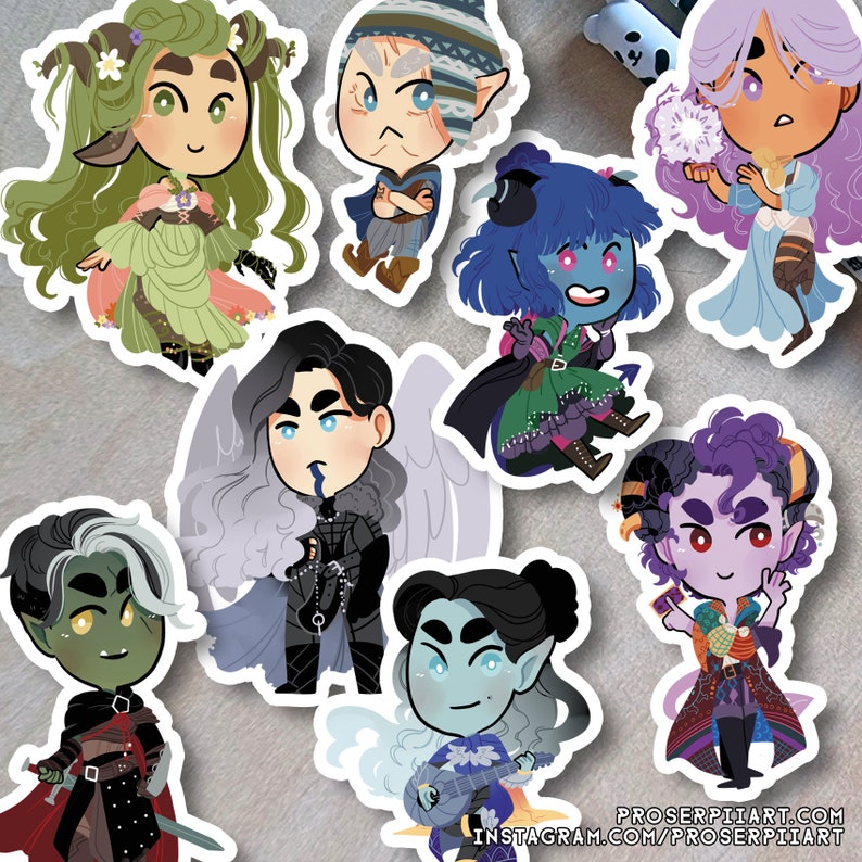 Critical Role Stickers, Bells Hells & Mighty Nein Characters