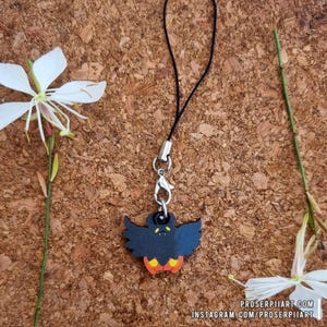 Pumpkaboo Mini Wooden Phone Charms ,, 1 inch or 2.5 cm ,, Wood Keychain Phone Strap