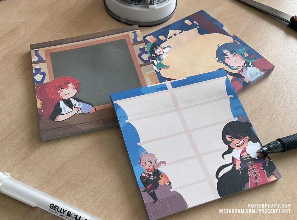 Genshin Impact Diluc Memo Pad // 10x10cm Notepad // Xiao Venti Etsy