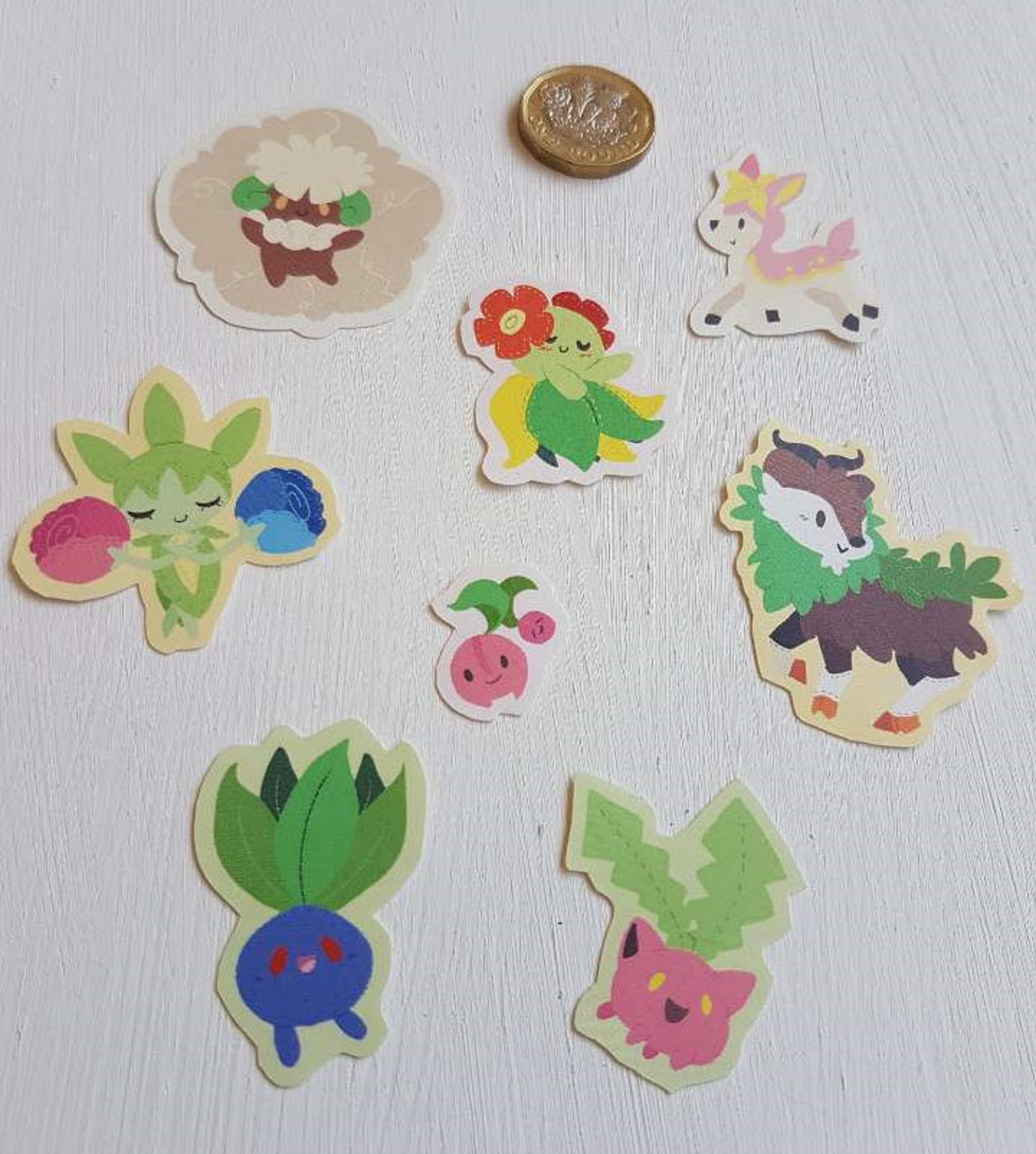 Pokemon Sticker Pack Grass Sticker Sheet / Whimsicott / Etsy