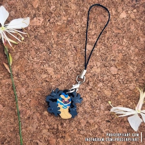 Cofagrigus Mini Wooden Phone Charms ,, 1 inch or 2.5 cm ,, Wood Keychain Phone Strap