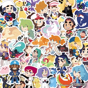 Pocket Monster Charakter Aufkleber // Jessie James Rot Blau Misty Rei Akari Volo Adaman Irida Cynthia Steven May N Hilda Rosa Archie Morty