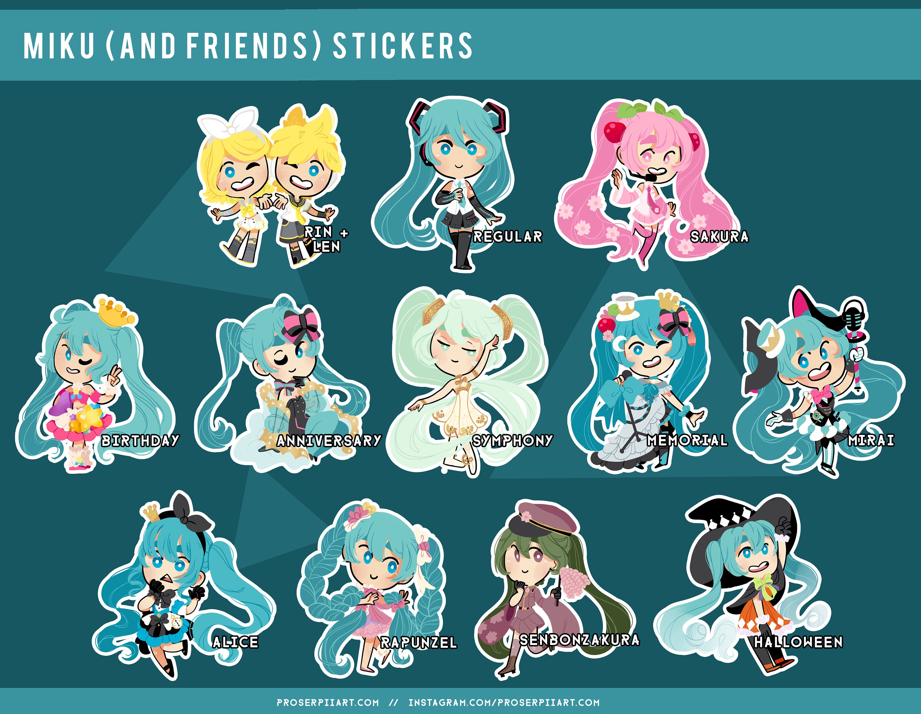 Hatsune Miku Sticker ,Synapse Japan_ Hatsune Miku / Kagamine Rin & Len –  ☆CocoaStars☆ Japanese Stickers