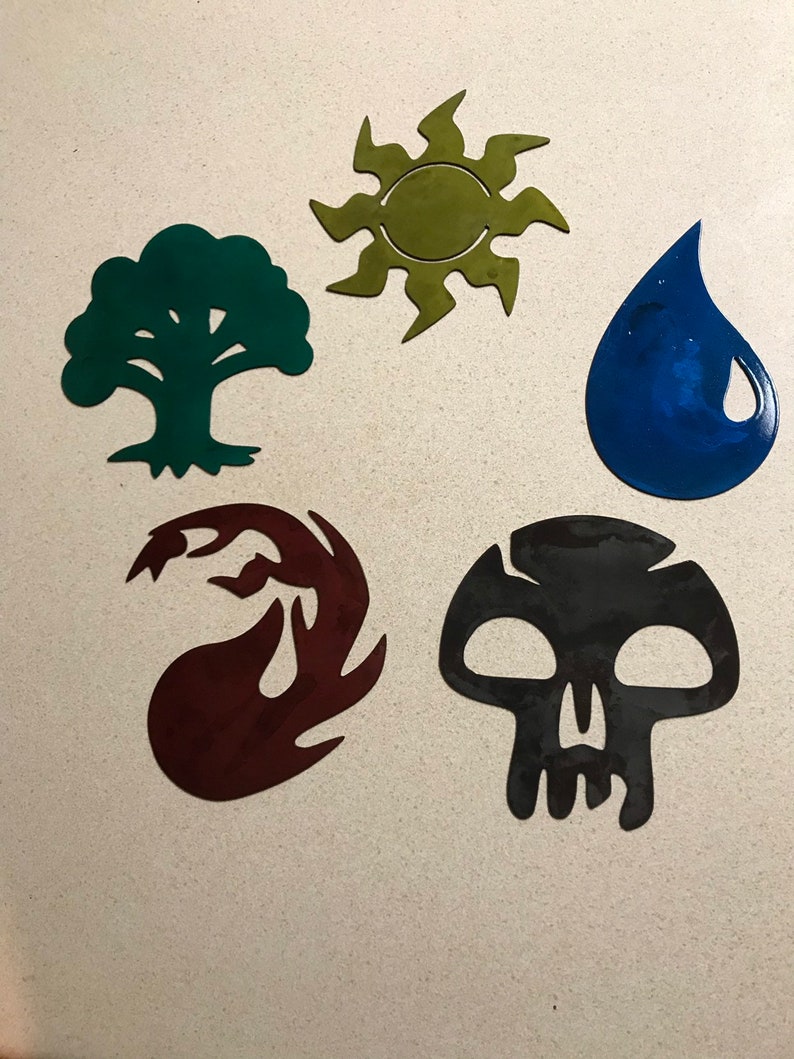 Magic The Gathering Mana Symbol Mini Metal Wall Art Etsy