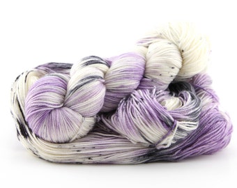 LADY GREY pastel purple and grey speckled hand dyed yarn - choose your base (sock, mohair, dk)