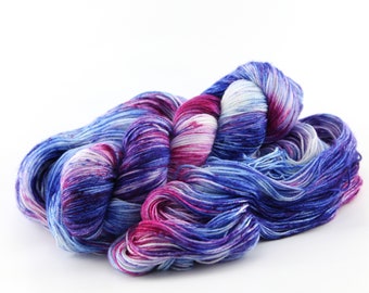 BINICORN blue and pink speckled yarn - Choose your base (sock DK bulky or mohair)