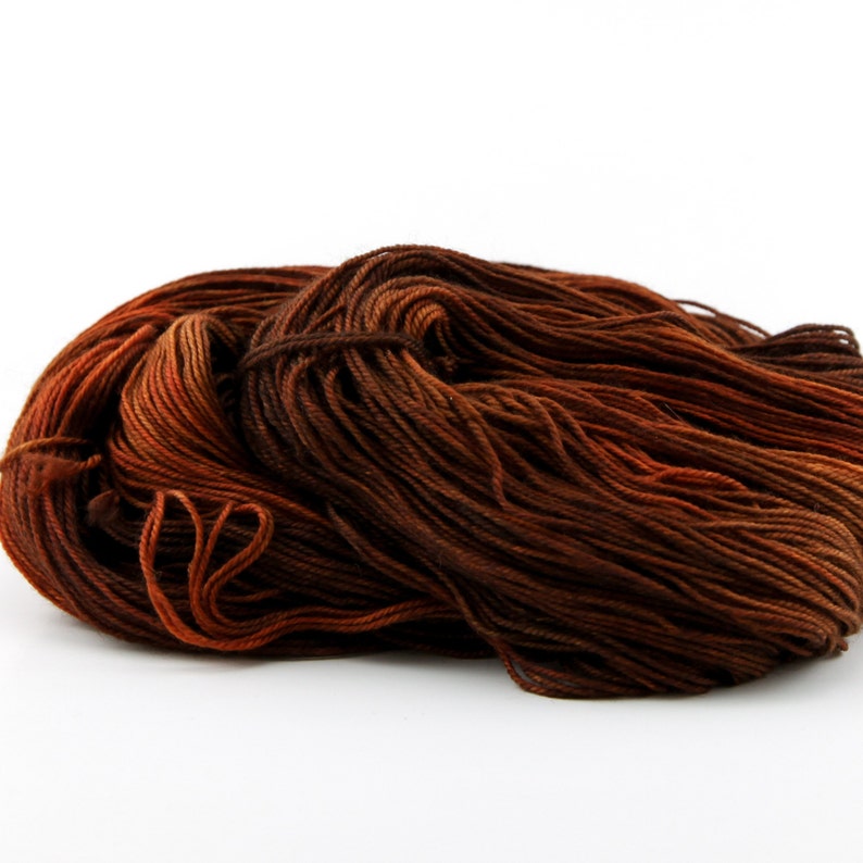 SIENNA Dark Orange Brown Rust Hand Dyed Yarn - Choice of Sock DK Bulky ...