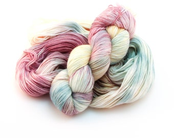 MOTHER OF PEARL Muted Pastels hand dyed yarn - choose your base (sock, mohair, dk, bulky, worsted)
