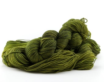 SCOTCH MOSS green hand dyed yarn - your choice of base sock/ dk/ bulky/ mohair