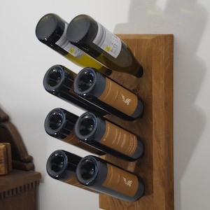 Solid oak wine rack for 8 bottles