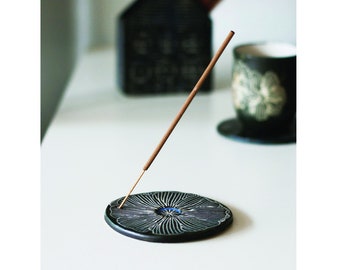 Incense burner cone & stick | floral pattern ceramic incense holder | aromatherapy | girlfriend gift |home fragrance | meditation | yoga