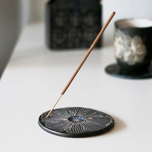 Incense burner cone & stick floral pattern ceramic incense holder aromatherapy girlfriend gift home fragrance meditation yoga image 4