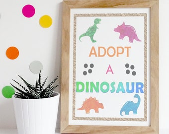 Adopt a Dinosaur / Birthday / Party / Modern / Kid / Toddler / Printable