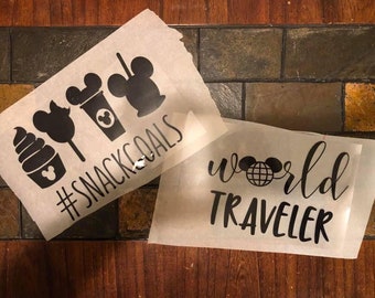 Epcot Iron On Decal, Snacks Decal, World Traveler Iron On Decal, HTV Decal, Disney Shirts