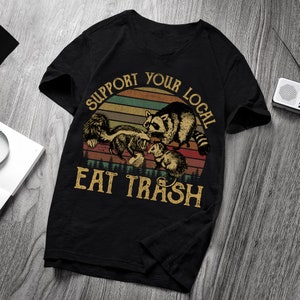 Support Your Local Street Cats, Kitten Raccoon Possum Skunk  Sunset Vintage shirt