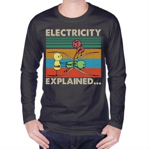 Electricity Explained...Electric Funny Ohm Volt Amp Electrical Retro Vintage T-Shirt image 4