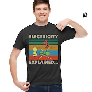 Electricity Explained...Electric Funny Ohm Volt Amp Electrical Retro Vintage T-Shirt image 3