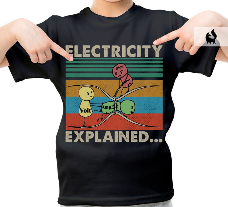 Electricity Explained...Electric Funny Ohm Volt Amp Electrical Retro Vintage T-Shirt image 7