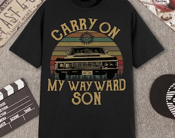 Carry On My Wayward Son Winchester Sunset Vintage Shirt