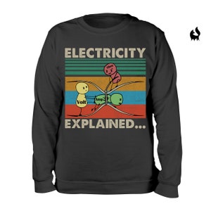 Electricity Explained...Electric Funny Ohm Volt Amp Electrical Retro Vintage T-Shirt image 6