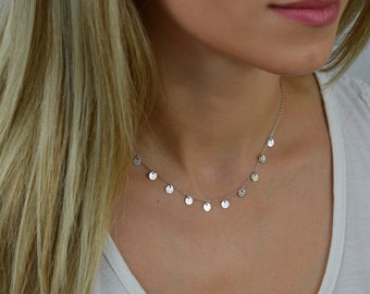 Silver Disc Choker - Etsy