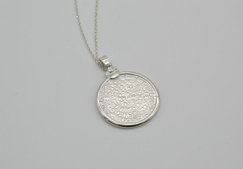 greek necklace greek jewelry statement necklace layered necklace coin necklace phaistos disc necklace dainty necklace disc necklace
