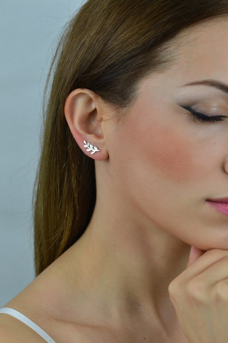 minimalist climber earrings