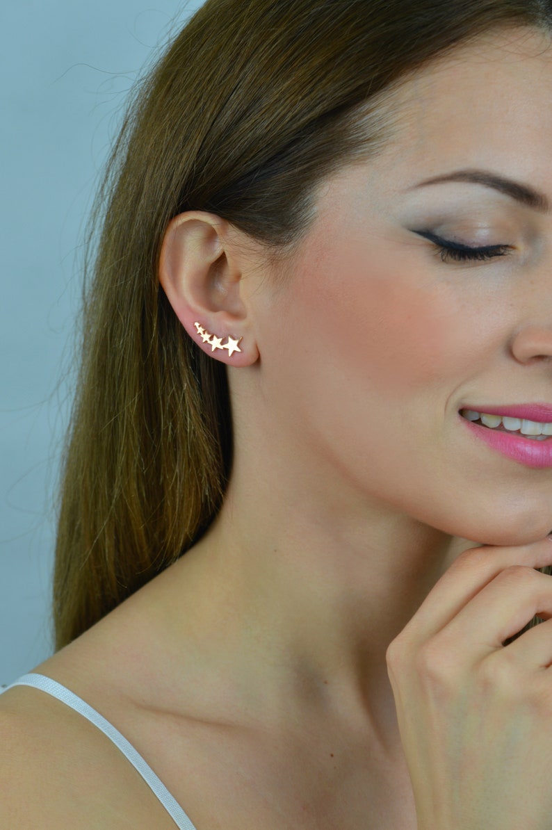 Ear Climber Earrings Ear Crawlers Ear Cuff Earrings Minimal Etsy