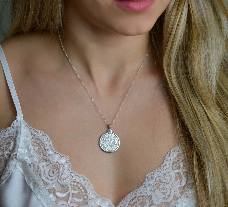 greek necklace greek jewelry statement necklace layered necklace coin necklace phaistos disc necklace dainty necklace disc necklace