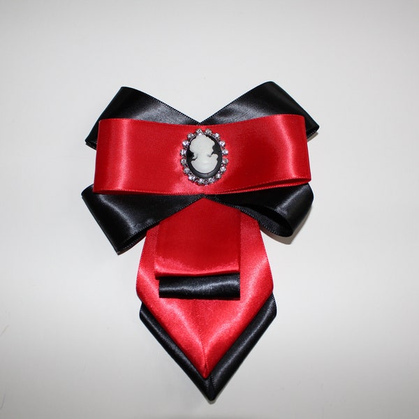Red & Black Bow Brooch (Gucci Inspired)