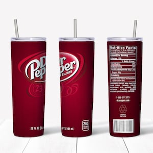 Dr Pepper Can Tumbler * 20oz or 30oz Stainless Steel Tumbler * Soda * Gift * Fast Shipping * Matte or Glossy