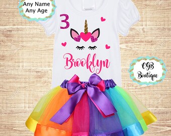 Unicorn birthday tutu, unicorn birthday outfit, unicorn birthday shirt