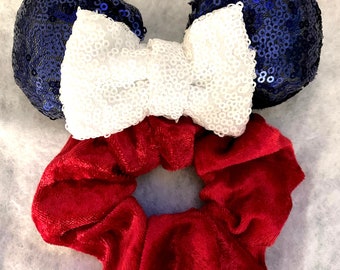 Mickey & Minnie scrunchies velour