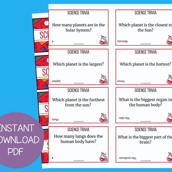 50 Science Themed Trivia Cards