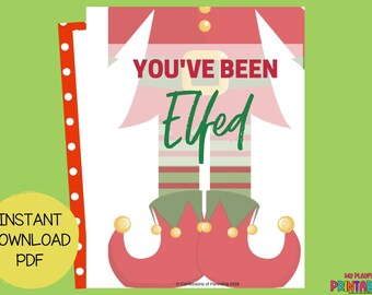You've Been Elfed | Christmas Printable | Christmas Neighborhood Game | You've Been Elfed Tags & Instructions | Secret Santa Alternative