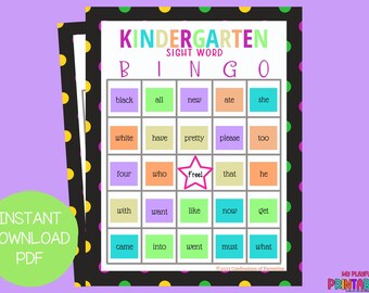 6 Kindergarten Sight Word Bingo | Kindergarten Sight Words | Sight Word Activity | Sight Word Game | Small Group Games | Early Reader Bingo