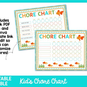 Printable Chore Chart for Kids | Customizable Chore Chart | Kids Chore Chart | Household Chore Chart for Kids | Chore Tracker for Kids