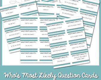 400 Who's Most Likely Question Cards | Printable Who’s Most Likely To Game | Icebreaker Game for All | Fun & Hilarious Party Questions