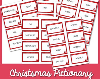 50+ Christmas Pictionary| Printable Christmas Pictionary Game| Christmas Party Game | Festive Christmas Pictionary | Holiday Pictionary Game