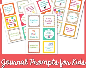 48 Journal Prompts for Kids | Printable Kids Journal Prompts | Fun Writing Prompts | Creative Journal Prompts | Kids Daily Journal Activity