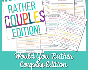 100 Would You Rather Questions for Couples Journal (Instant