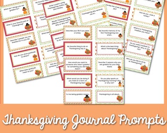 50 Thanksgiving Journal Prompts | Printable Thanksgiving Writing Prompts | Gratitude Journaling for All Ages | Thanksgiving Writing Prompts