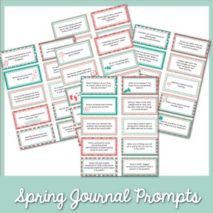 50 Spring Journal Prompts | Printable Spring Journaling Activity | Spring Writing Prompts for Everyone | Creative Writing for All Ages