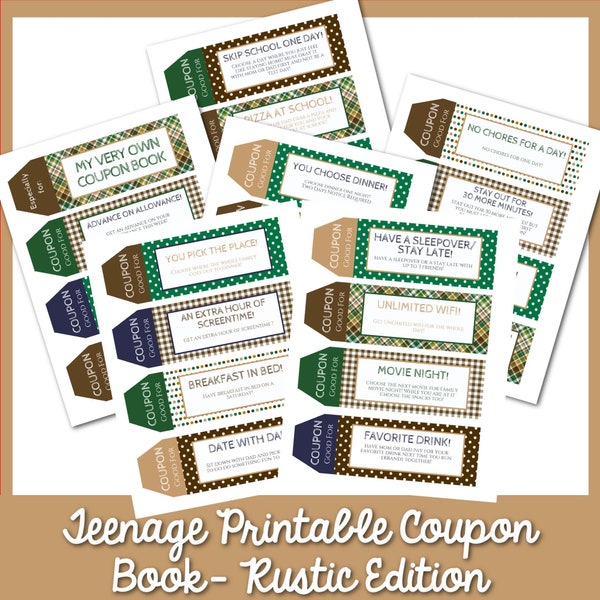 39 Printable Coupons for Tweens and Teenagers, Gifts forTeenagers, Gifts for Kids, Stocking Stuffers, Last Minute Gift for Teenagers