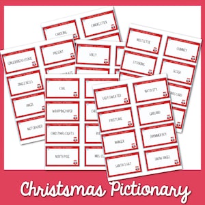 50+ Christmas Pictionary| Gra w Pictionary do wydrukowania na Boże Narodzenie| Gra na imprezę świąteczną | Świąteczna gra w Pictionary | Gra w Pictionary na Święta