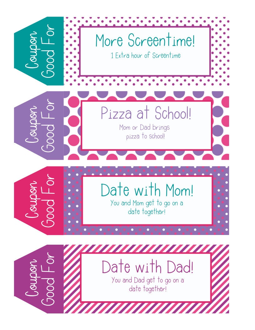 Kids Coupon Book, 39 Printable Coupons for Kids, Gifts for Kids, Gifts ...